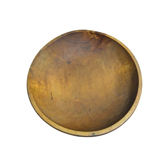 Large Vintage Wooden Salad Bowl patina rustic popcorn salad - Picture 6 of 16